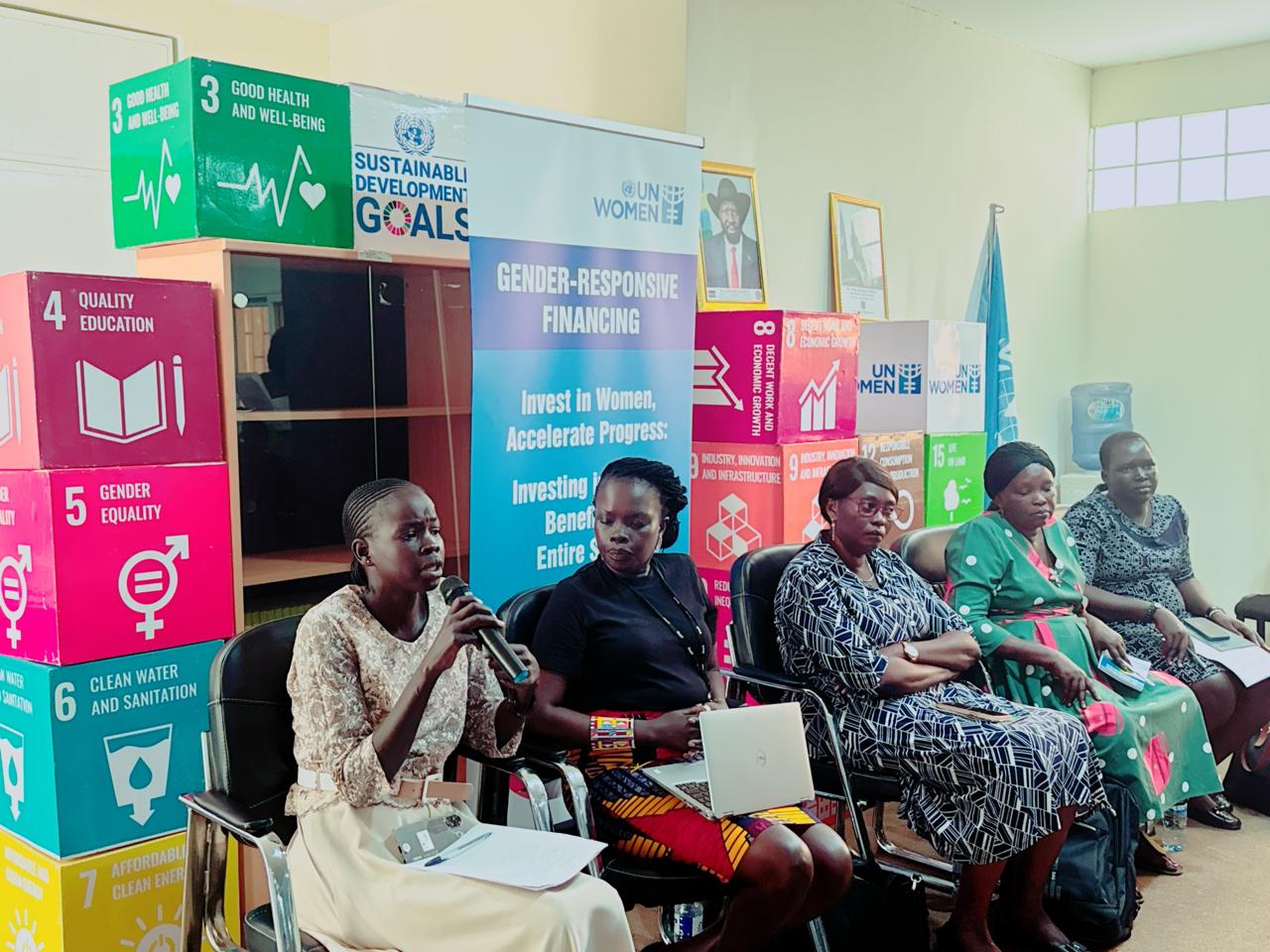 Panelists during the panel discussion on “Empowering women through Gender Responsive Financing”. Photo Credit/Sadia Shah, UN Women South Sudan