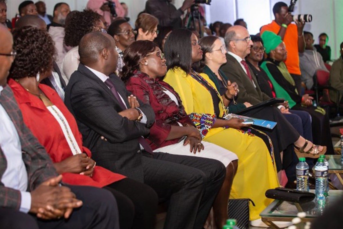 UN Women in Kenya Representative, Anna Mutavati, (in yellow) present at the premier. Photo credit: Media Focus