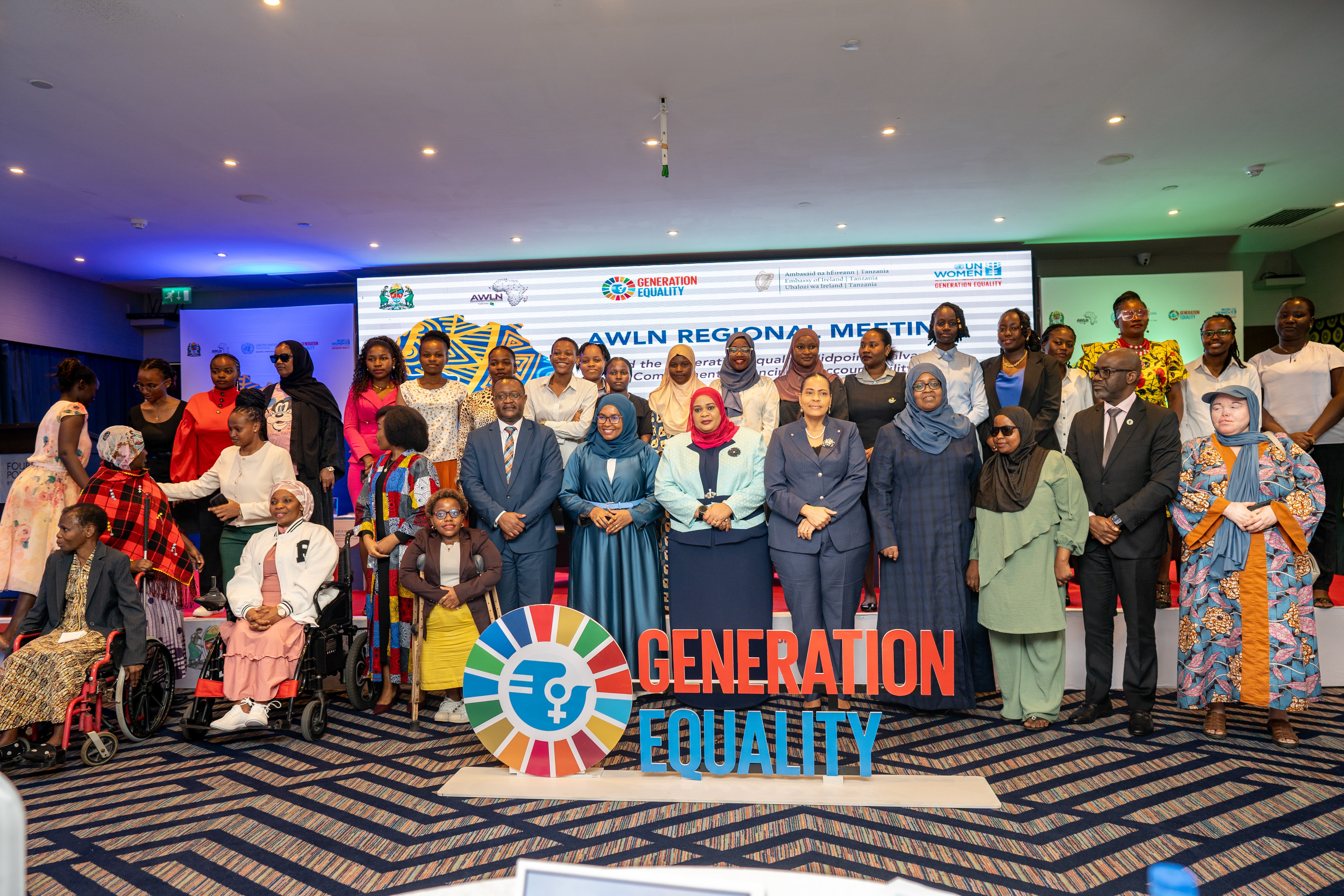 Participants at the AWLN regional inter-generational dialogue on "Galvanizing commitment, financing and accountability for Generation Equality"