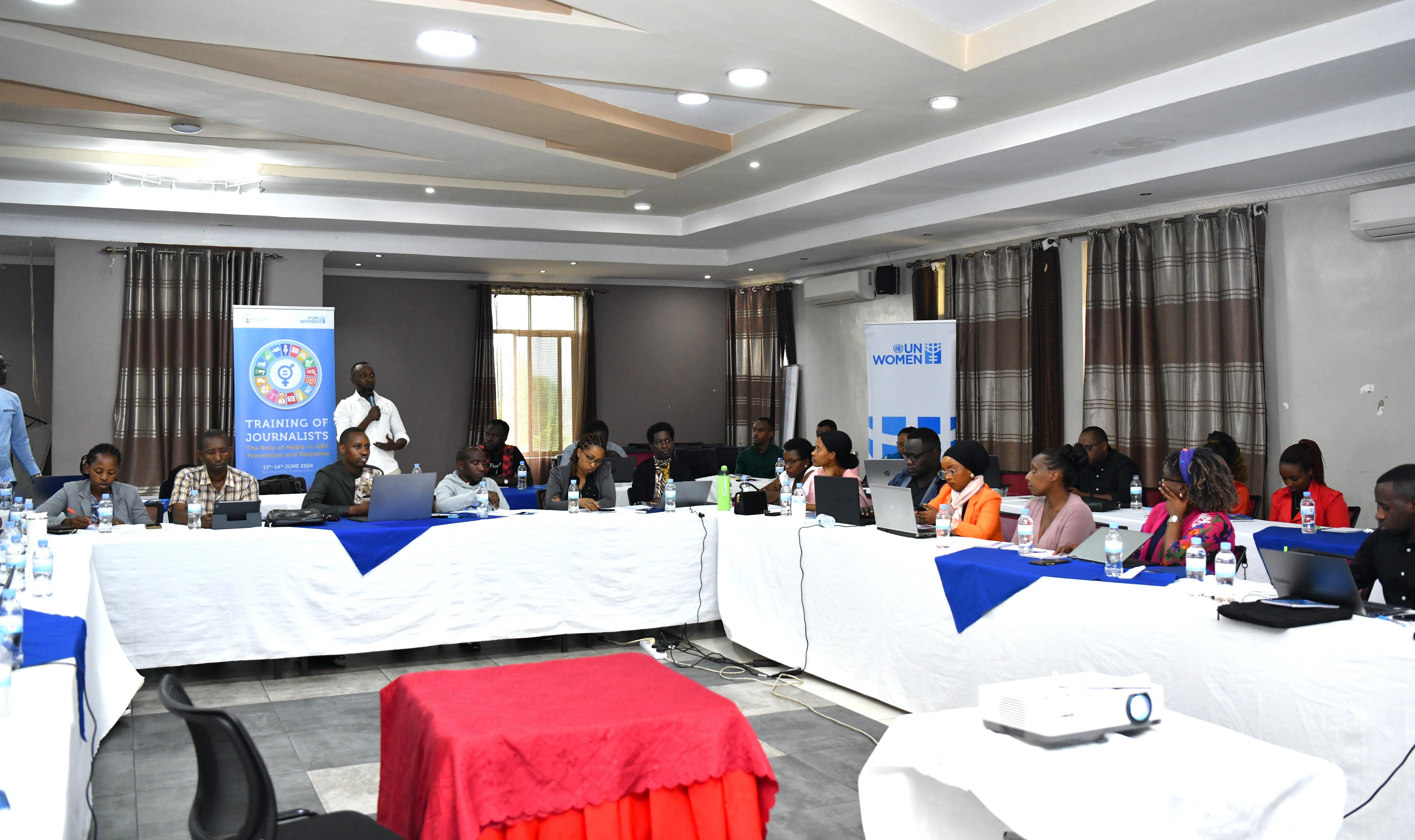Participants at the three-day training on GBV sensitive reporting for media practitioners in Rwanda.