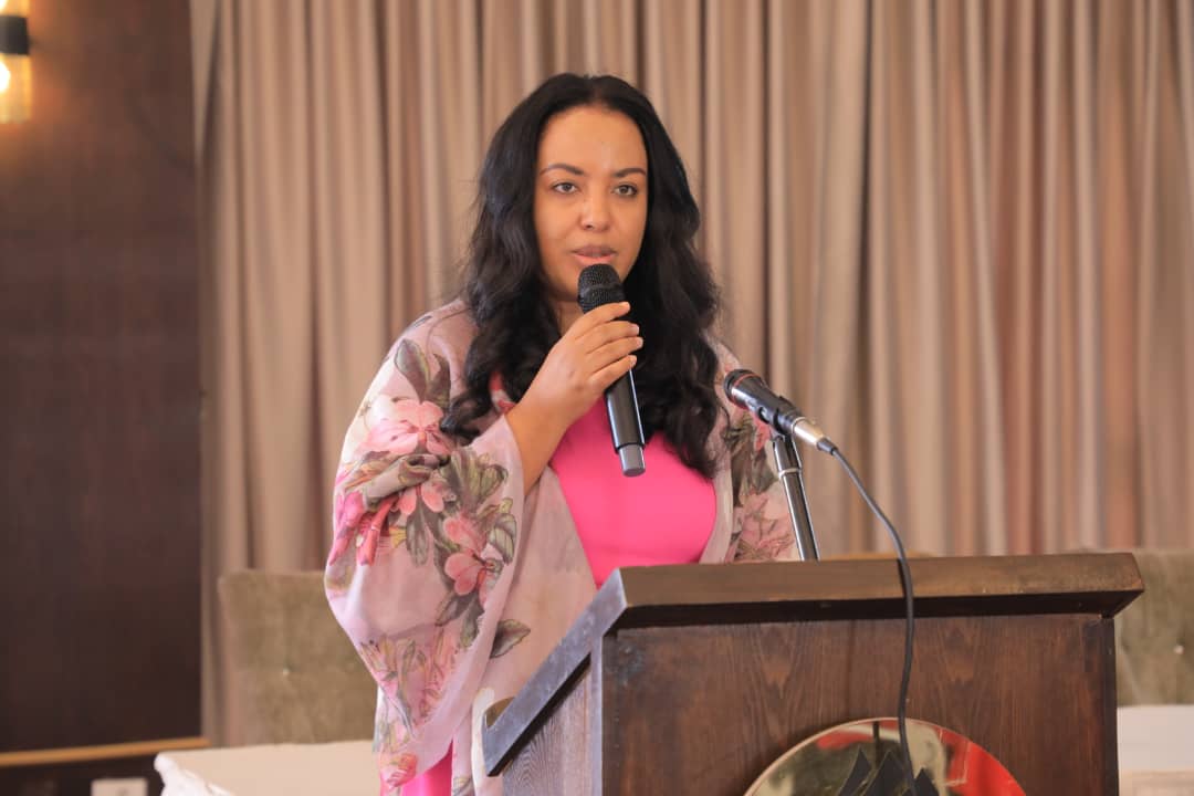 H.E,Dr. Ergoge Tesfaye, Minister of Women and Social Affairs, gives  remarks.(Photo: Fanos Derese/MoWSYA)