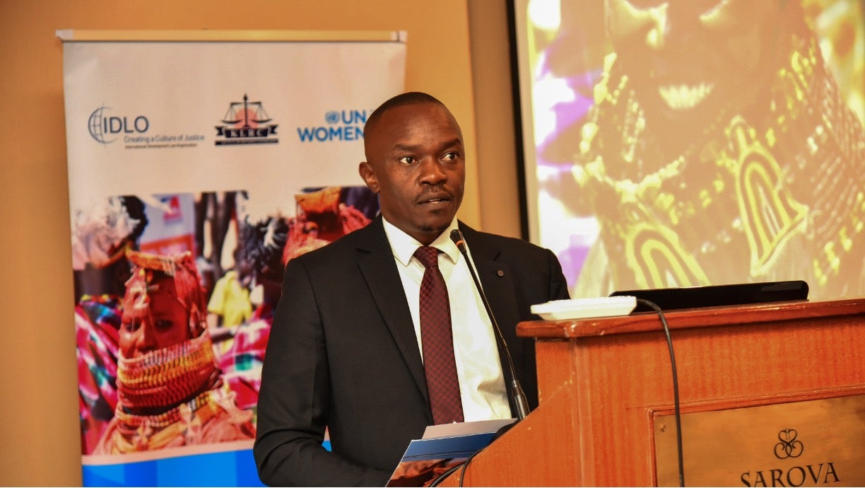 Dan Bazira, Deputy Country Representative giving his remarks during the Elimination Discriminatory Report Roundtable. Photo: UN Women/Kelvin Cheruiyot