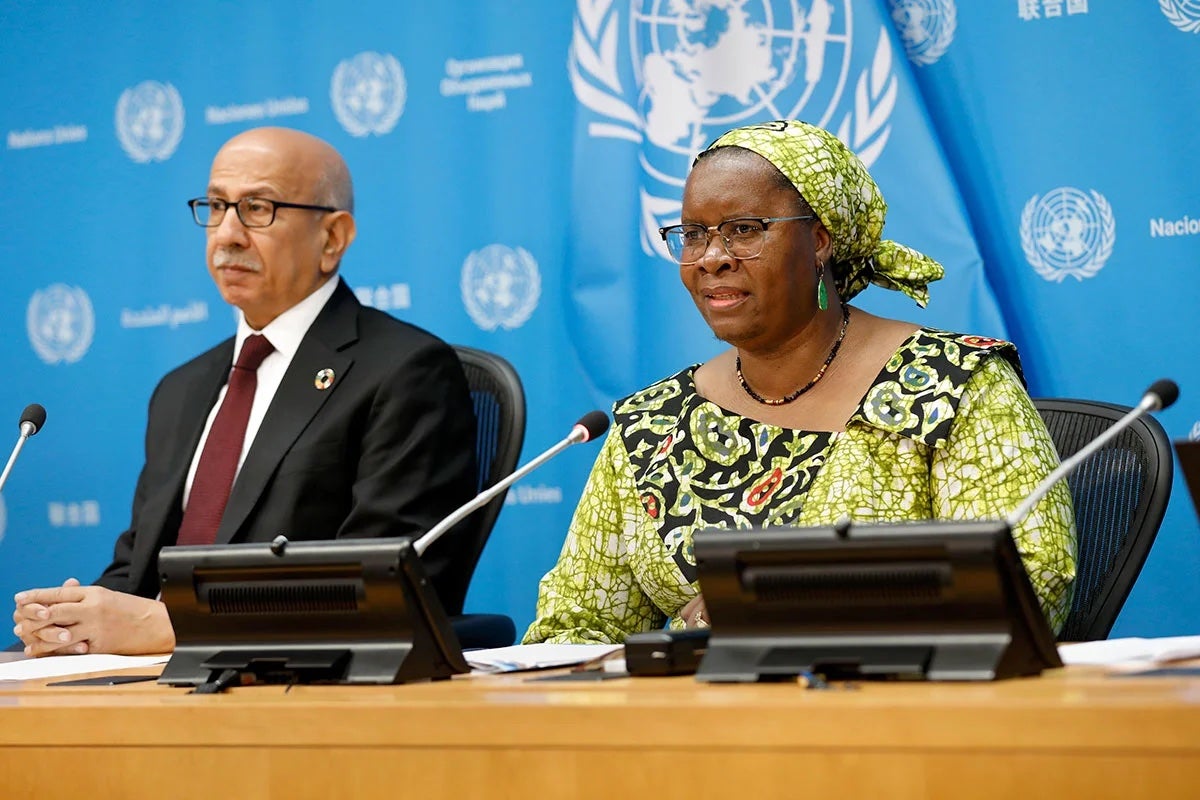 At a press conference in New York, on the sidelines of the UN General Assembly, UN Women Deputy Executive Director Nyaradzayi Gumbonzvanda, together with United Nations Department of Economic and Social Affairs, launched the latest Progress on the Sustainable Development Goals: The Gender Snapshot 2024. Photo: UN Women/Ryan Brown