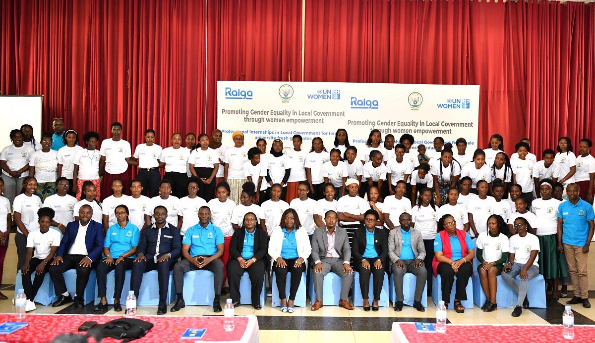 Graduates and dignitaries at the graduation ceremony of the young women who went through the 6-month internship programme.