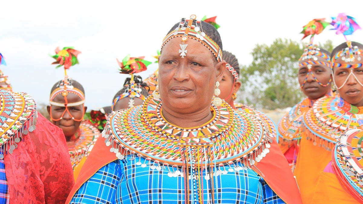 Hon. Rebecca Lolosoli, Nominated MCA for Waso Ward, attending a cultural ceremony.  Photo:UN Women/Kelvin Cheruiyot