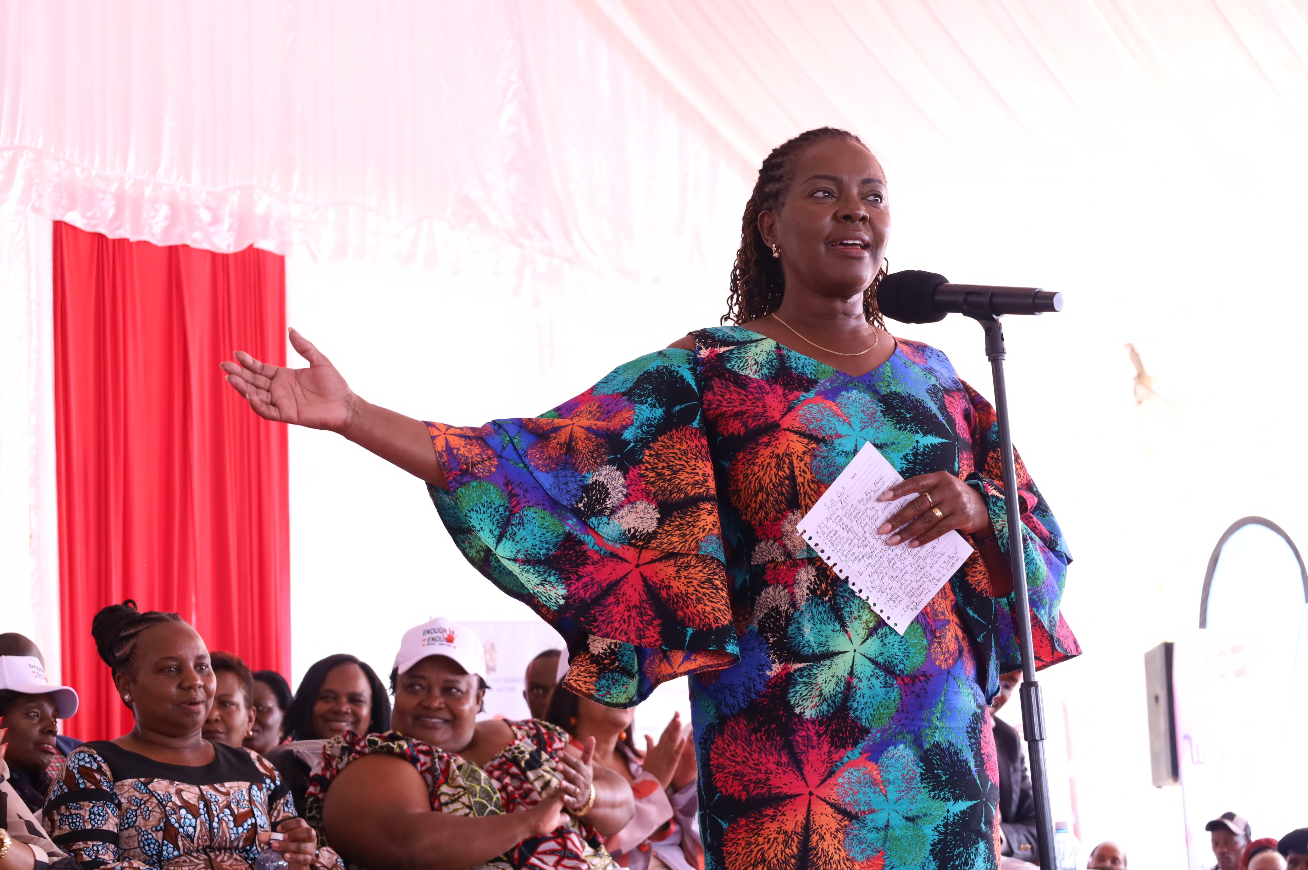 Hon. Anne Wango’mbe making her remarks at the launch: Photo: UN Women/Sharon Kinyanjui