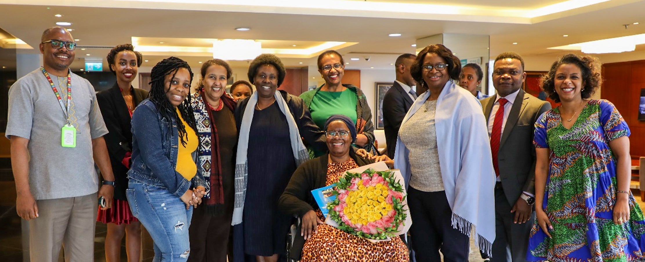 Ms. Nyaradzayi Gumbonzvanda, Deputy Executive Director of UN Women, warmly welcomed by the ESAR RD (a, i.) Ms Hoddan Addou, Ms Cecile Mukarubuga, UNW representative to Ethiopia, Ms Letty Chiwara, UN Women representative to Malawi and other staff members of UN Women Ethiopia Country Office and Liaison Office to the African Union and UNECA