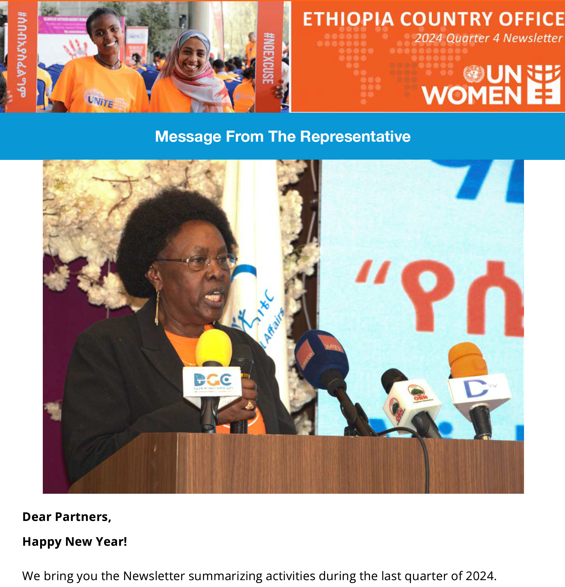 UN Women Ethiopia Country Office 2024 Quarter 4 Newsletter