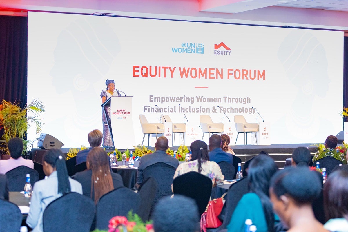 UN Women Country Representative delivering her keynote remarks at the forum.