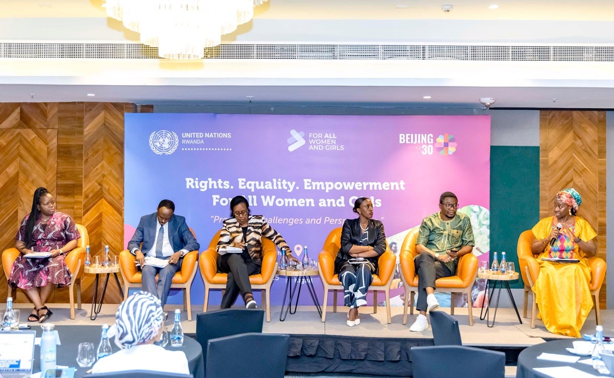 Panelists at the UN Rwanda Joint IWD2025 Celebration event.