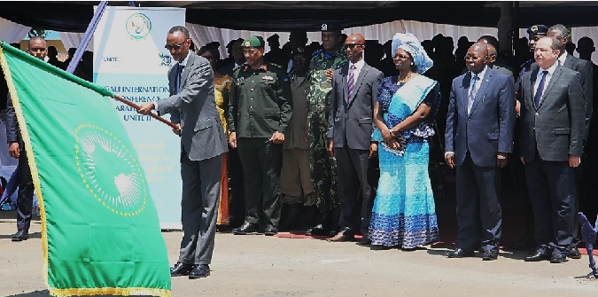 Figure 1H.E. President Paul Kagame flagging off the CPX practical training. Photo credit: Christian T. Mulumba/UN Women