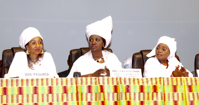Minister of Women, Family and Children, Mrs Mariama Sarr, at the official ceremony on March 8, 2016 at the Grand Theatre in Dakar.