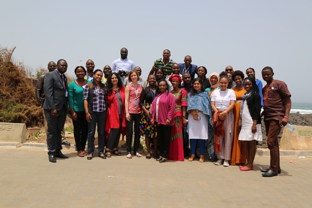 Group photo of attendees at the UN Women Africa regional communications workshop in Dakar, Senegal