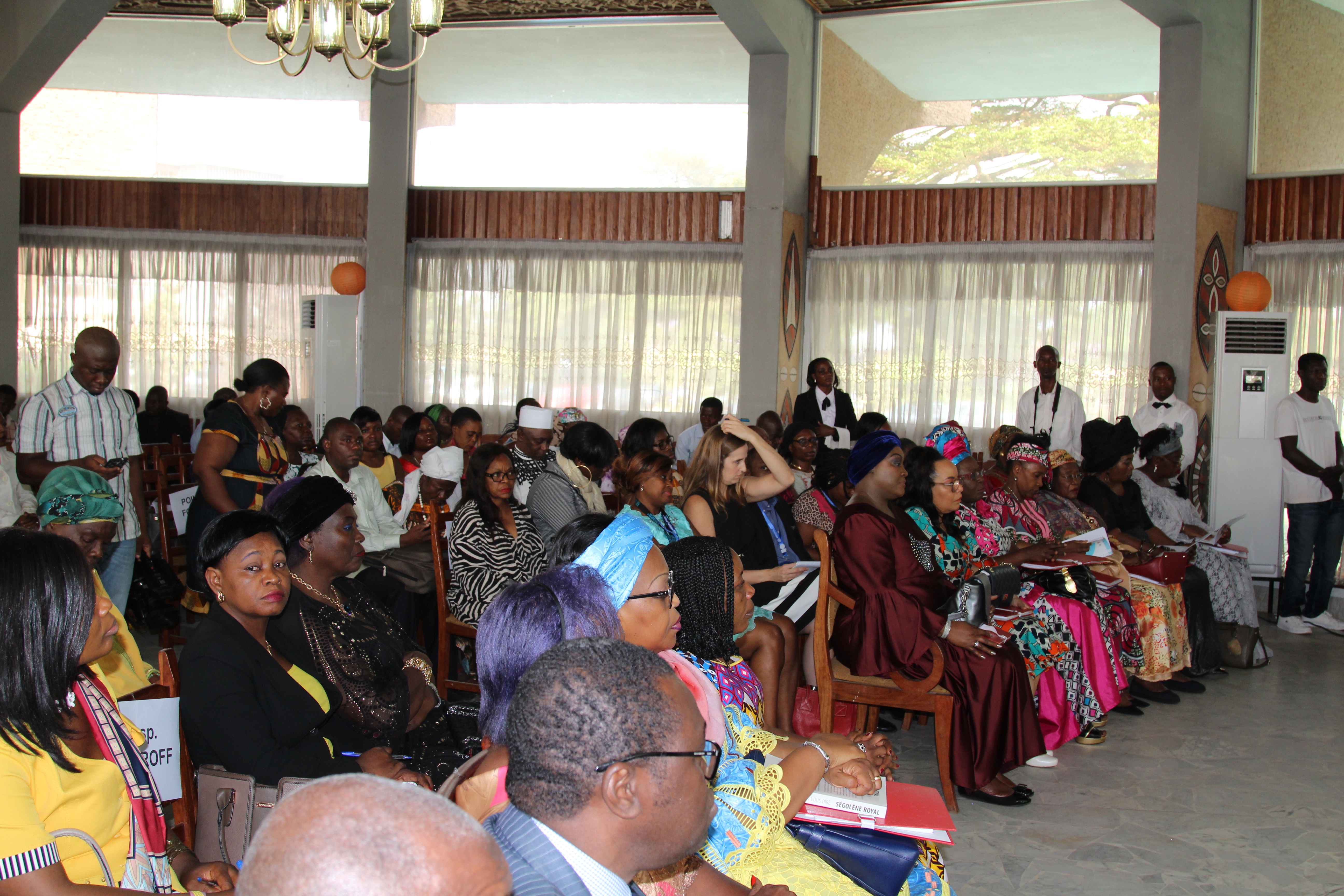 A cross section of stakeholders from government, elected positions, CSO’s and media present during the ceremony to officially present the tools to promote women’s political participation. Photo credit: Teclaire Same, UN Women. 
