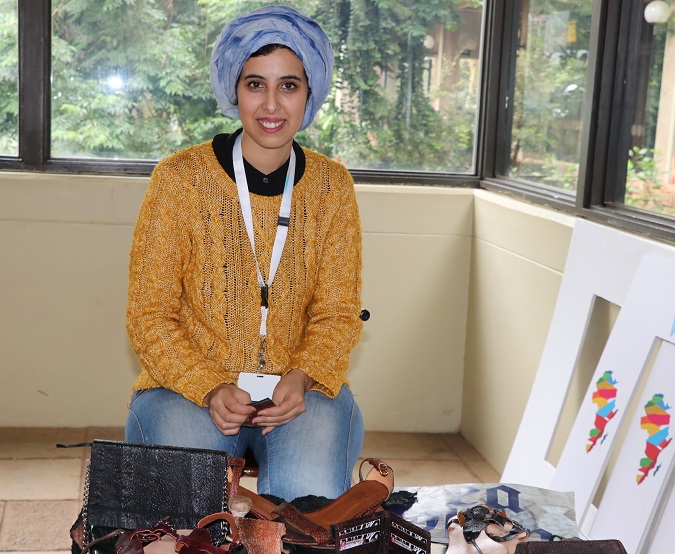 Nawal exhibits her products during the Africa Youth Conference in Nairobi. Photo: UN Women/ Faith Bwibo
