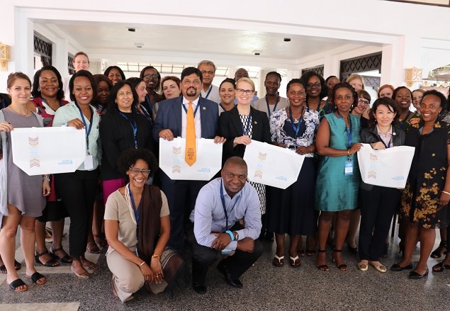 Group photo of participants who attended the Gender Parity and Prevention of Harassment and Exploitation at the Workplace ToT. Photo: UN Women/ Faith Bwibo