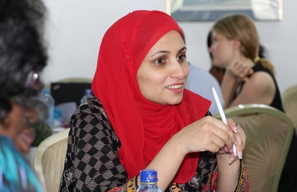 Sidra Anwar, Protection Officer from UNFPA Rwanda participates during the workshop. Photo: UN Women/ Faith Bwibo