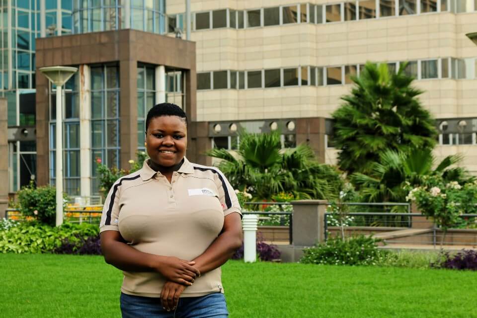 Rufaro Chakanetsa, 28, is a community-based innovator against gender-based violence in Zimbabwe. Photo: UN Women/Getrude Chigerwe