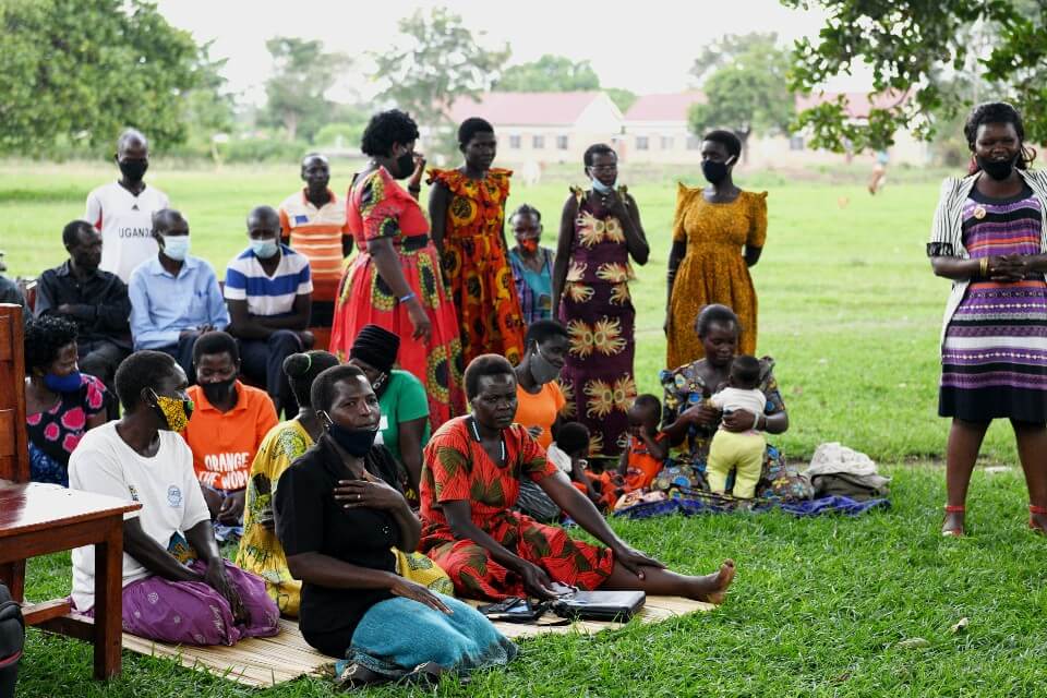 One of the women beneficiaries (with disabilities) presenting on successes and lessons learned from UN Women support to Tororo District.