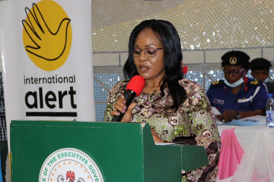 First Lady of Benue State, Dr. Mrs Eunice Ortom during the launch of the State Action Plan. Photo: UN Women/ Faith Bwibo
