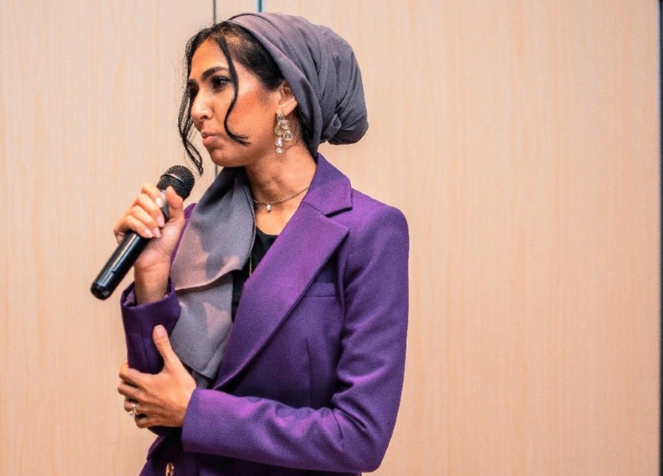 Fatema Dewji (Marketing Director of MeTL-Mohammed Enterprises Tanzania Limited) at the UN Women ED’s meeting with development partners to discuss commitments for the Generation Equality Forum. Photo: UN Women/Tsitsi Matope