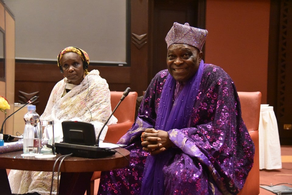 King Adedapo Aderemi of Nigeria, Convenor General of COTLA is shared his vision of COTLA’s Generation Equality commitments during the meeting of traditional leaders in Kenya. Photo: UN Women/Aijamal Duishebaeva