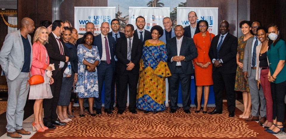 Some of the development actors that met with Dr. Mlambo-Ngcuka to discuss how to take the gender equality agenda forward in Tanzania. Photo: UN Women/Tsitsi Matope