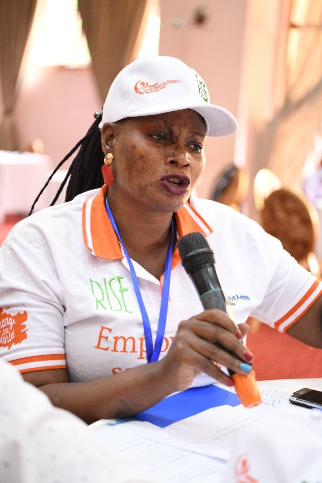 One of the participants, a survivor of acid attack violence, Reenah posed a question during the discussions. Photo: Eva Sibanda/UN Women