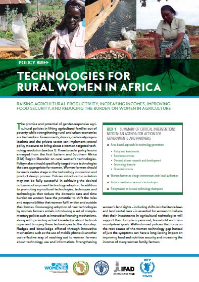 Technologies for Rural Women in Africa