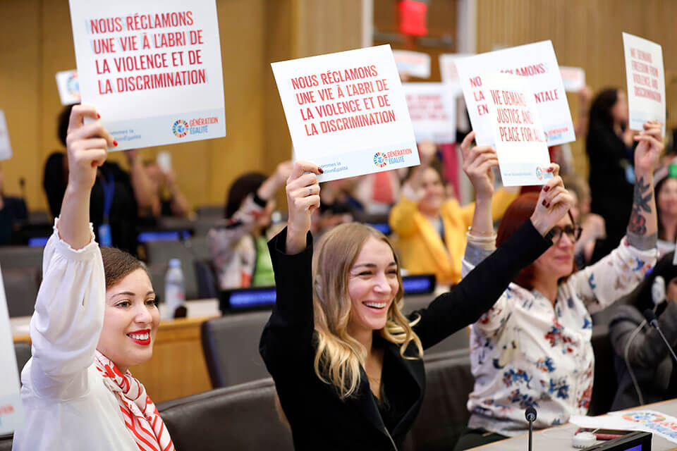 Scene from the event, “Gender equality: From the Biarritz Partnership to the Beijing+25 Generation Equality Forum”, hosted by France and Mexico ahead of the 74th session of the UN General Assembly, 2019. Photo: UN Women/Ryan Brown.