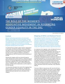 The role of the women’s associative movement in advancing gender equality in the DRC