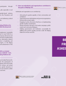  BEIJING+30 FREQUENTLY ASKED QUESTIONS (FAQS)