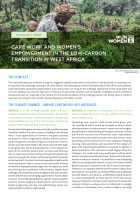 CARE WORK AND WOMEN’S EMPOWERMENT IN THE LOW-CARBON TRANSITION IN WEST AFRICA